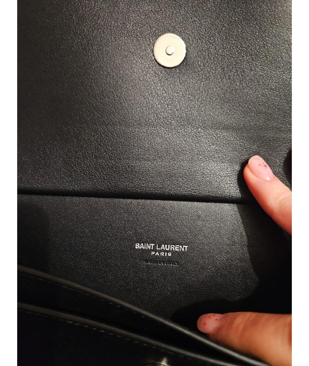 SAINT LAURENT Черная кожаная поясная сумка, фото 3