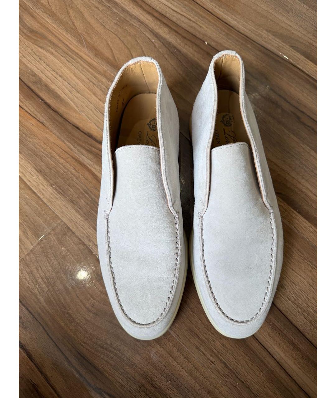 LORO PIANA Серые замшевые ботинки, фото 2