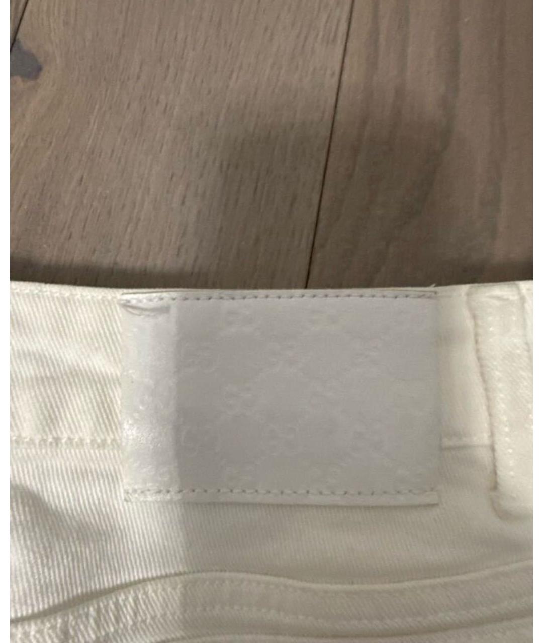 GUCCI Белая деним юбка мини, фото 7