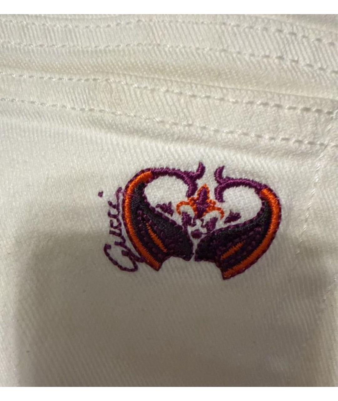 GUCCI Белая деним юбка мини, фото 4