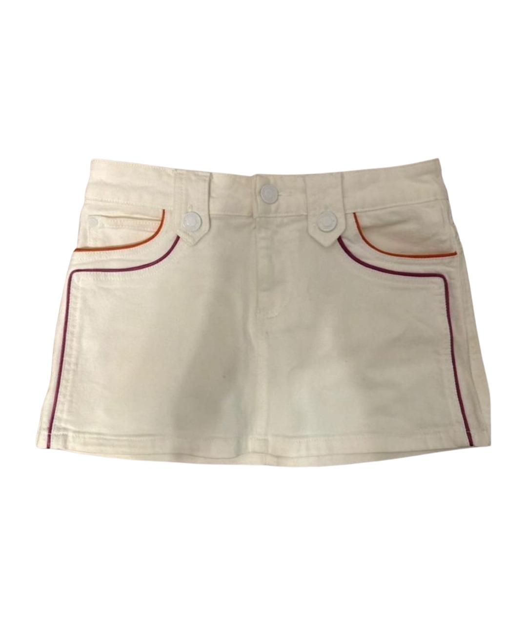 GUCCI Белая деним юбка мини, фото 1