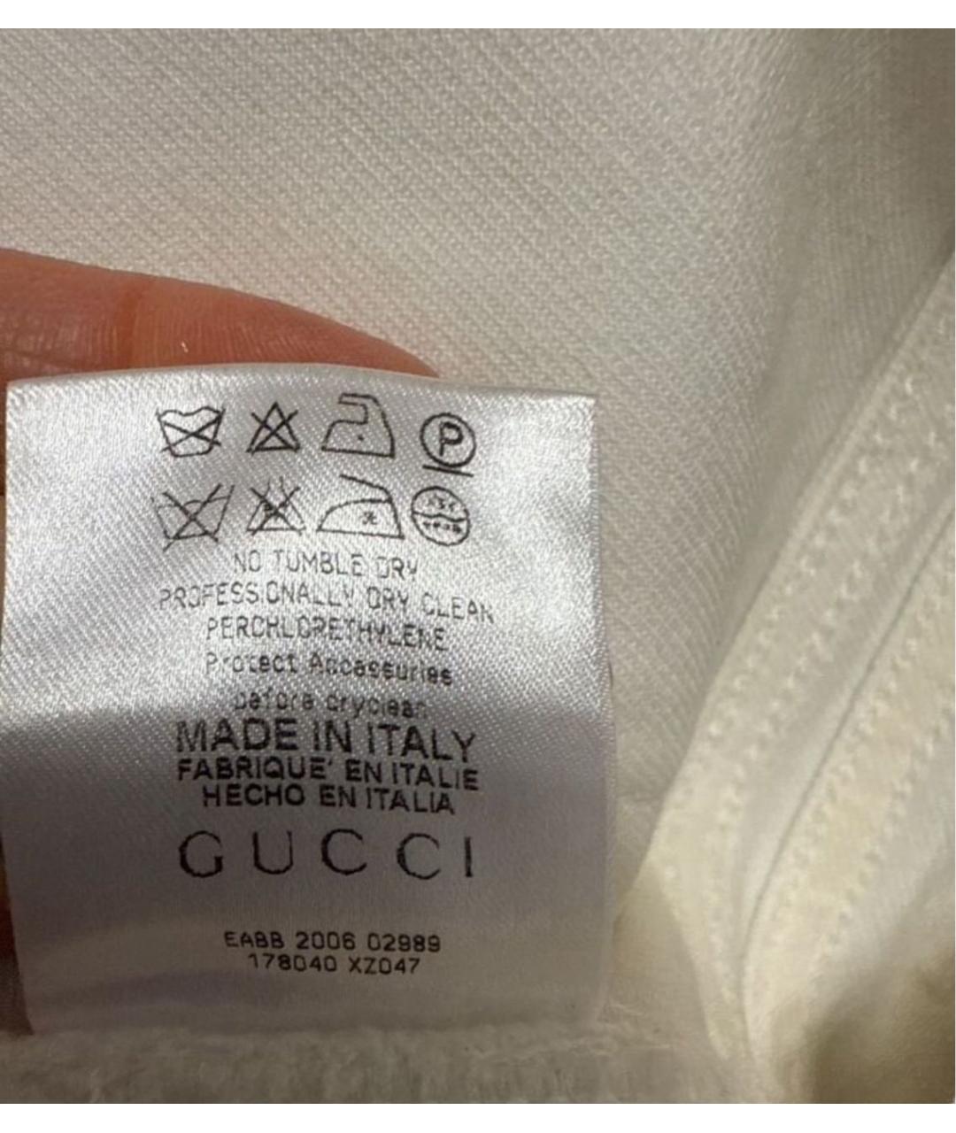 GUCCI Белая деним юбка мини, фото 8