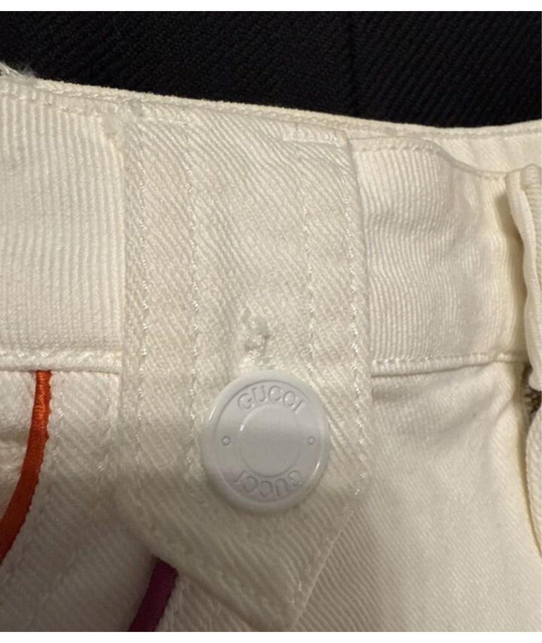 GUCCI Белая деним юбка мини, фото 5