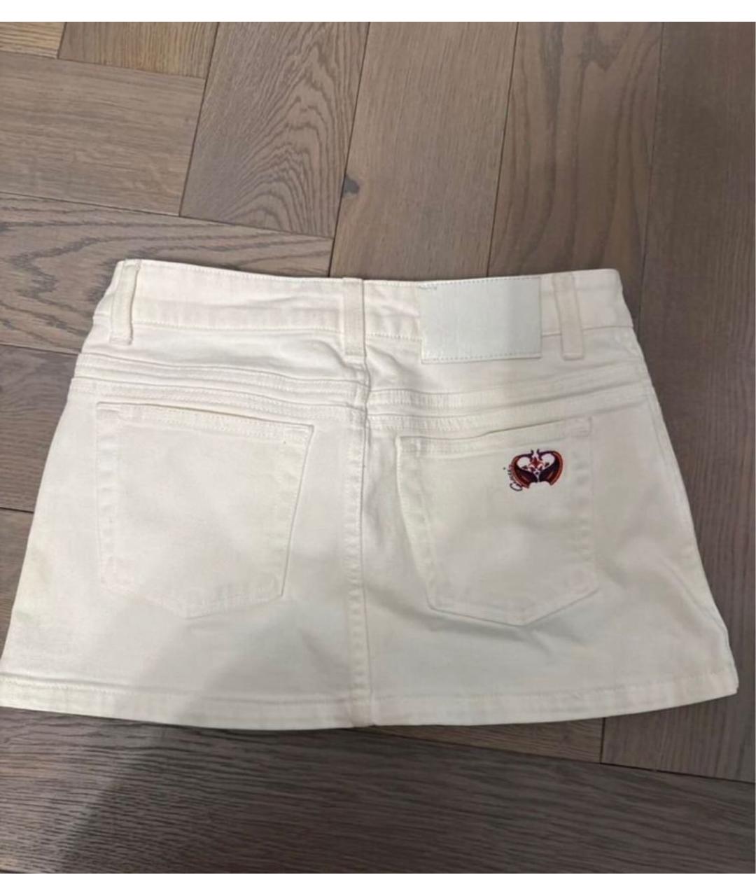 GUCCI Белая деним юбка мини, фото 2