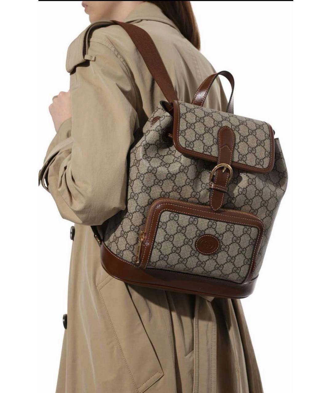 GUCCI Коричневый рюкзак, фото 5