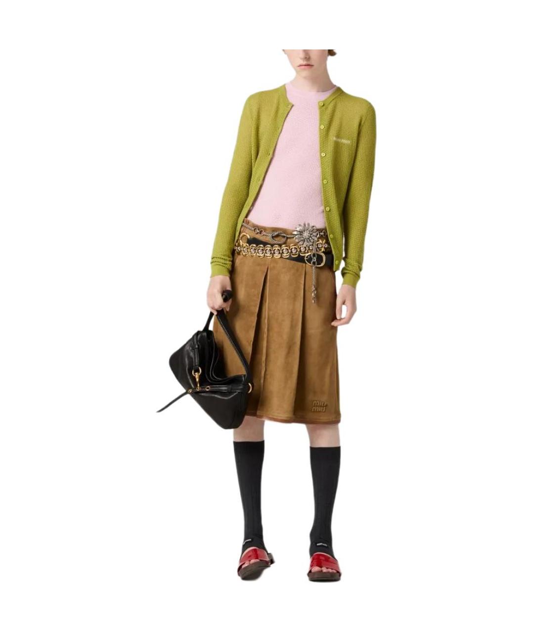 MIU MIU Зеленый кардиган, фото 2