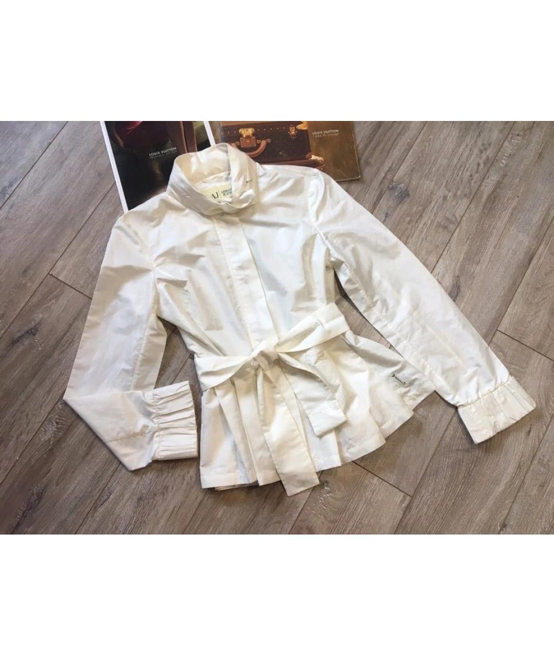 ARMANI JEANS Белый полиэстеровый тренч/плащ, фото 3