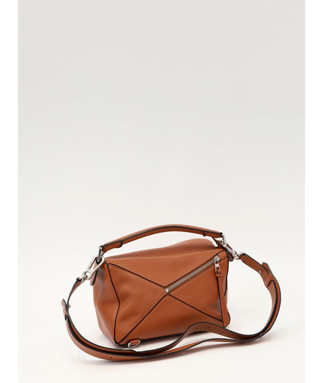 LOEWE Коричневая кожаная сумка с короткими ручками, фото 3