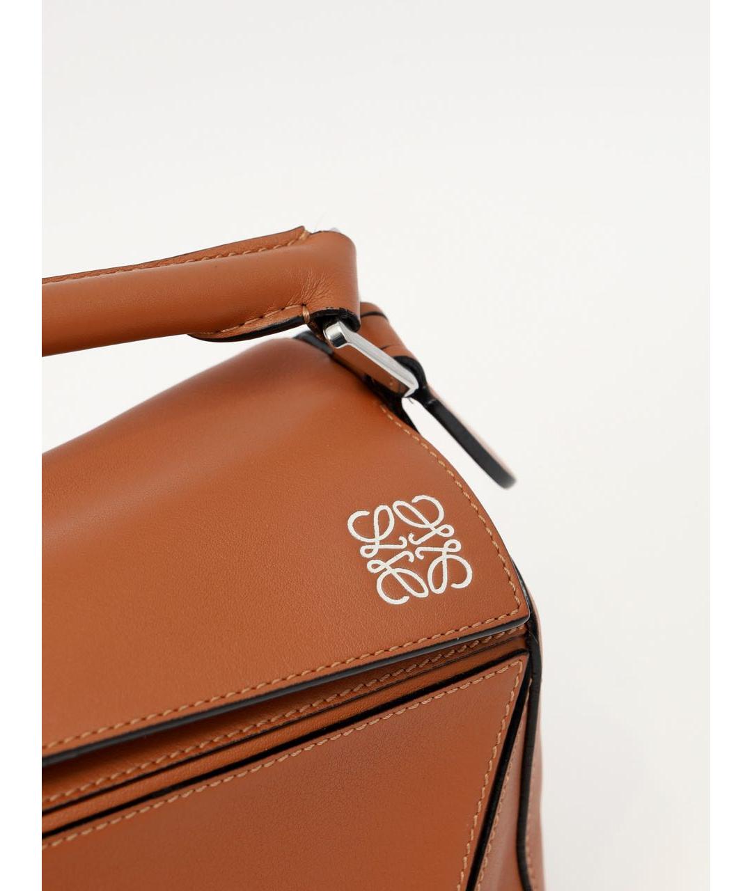 LOEWE Коричневая кожаная сумка с короткими ручками, фото 6