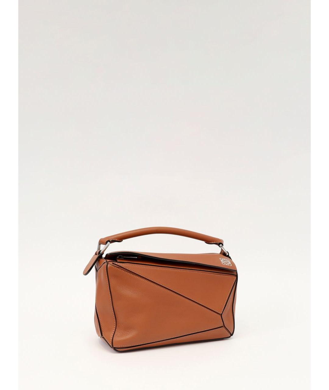 LOEWE Коричневая кожаная сумка с короткими ручками, фото 2