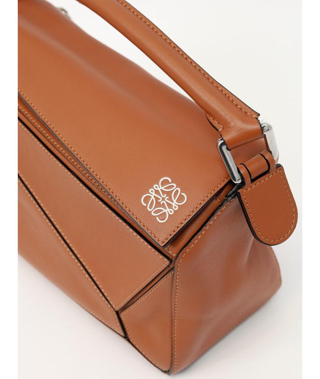 LOEWE Коричневая кожаная сумка с короткими ручками, фото 8