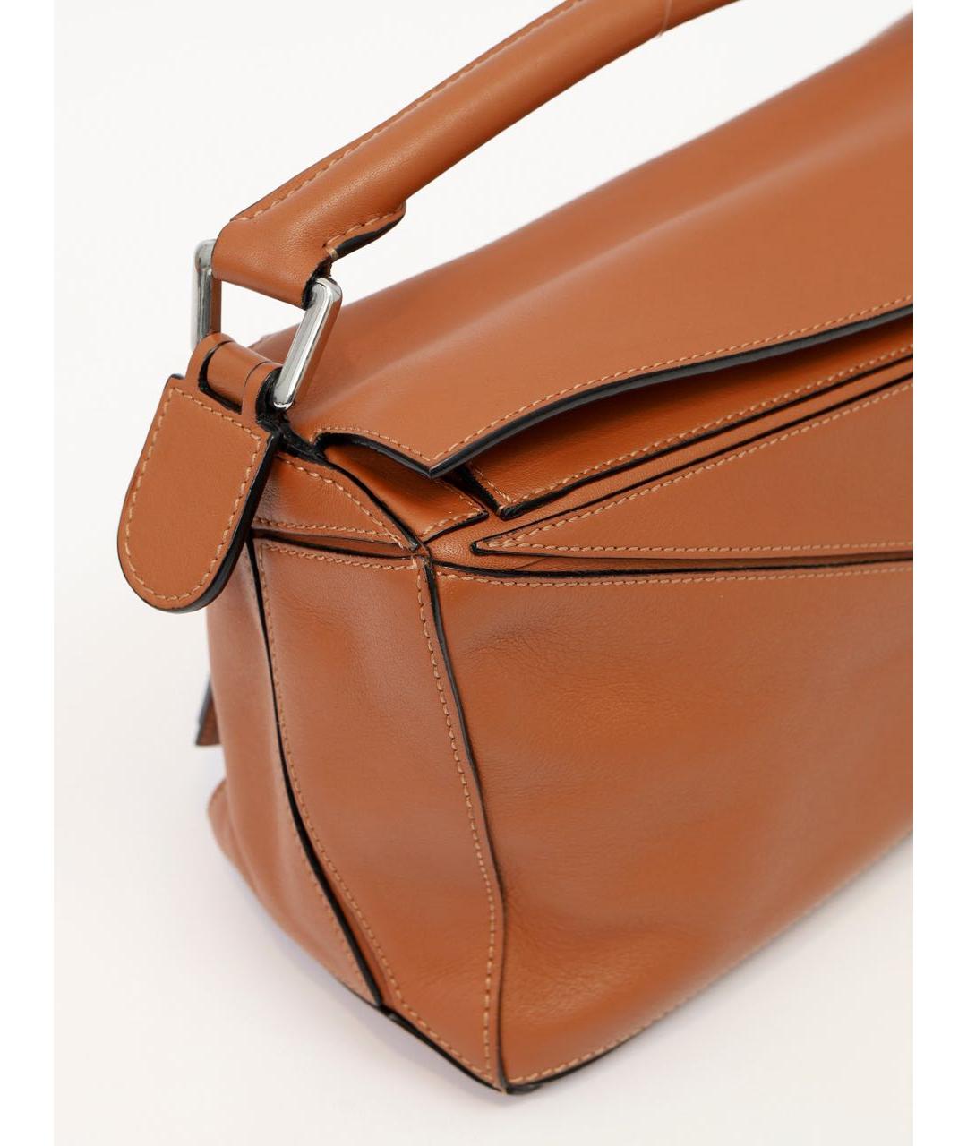 LOEWE Коричневая кожаная сумка с короткими ручками, фото 7
