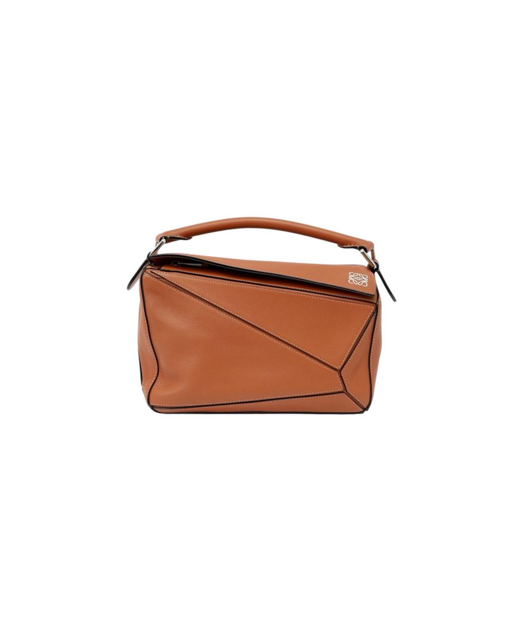 LOEWE Коричневая кожаная сумка с короткими ручками, фото 9