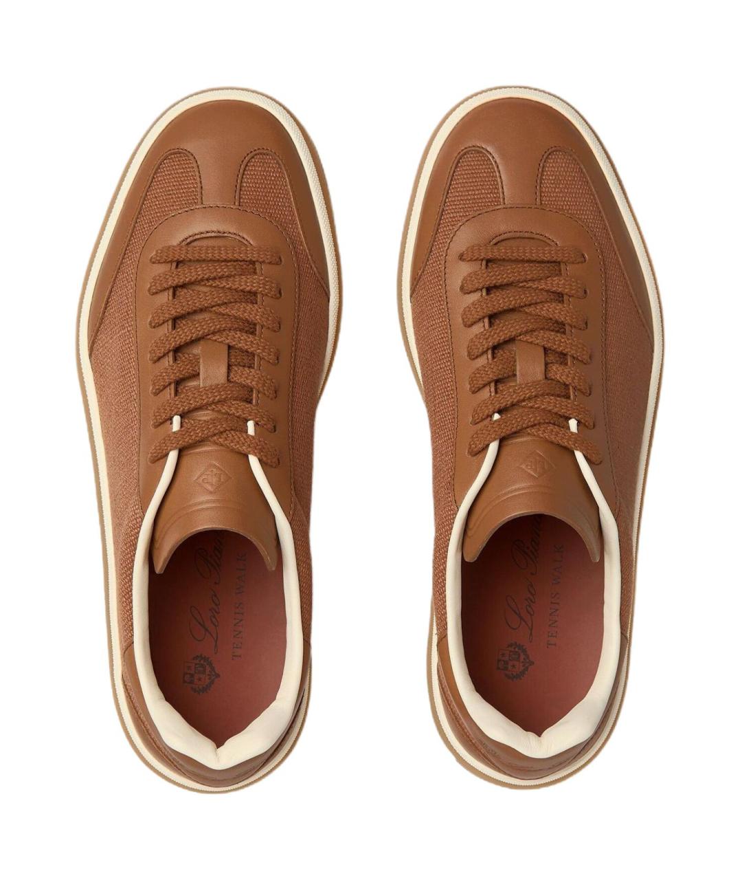 LORO PIANA Коричневые кожаные кеды, фото 5