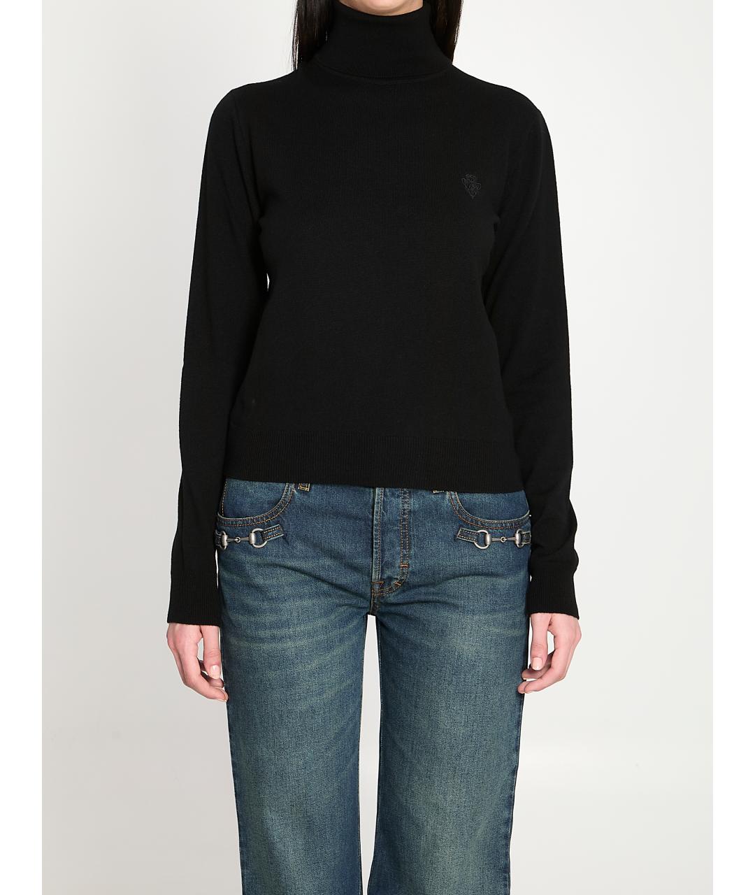 GUCCI Черный шерстяной джемпер / свитер, фото 5