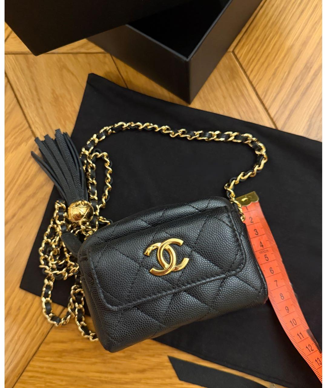 CHANEL Черная кожаная сумка через плечо, фото 3