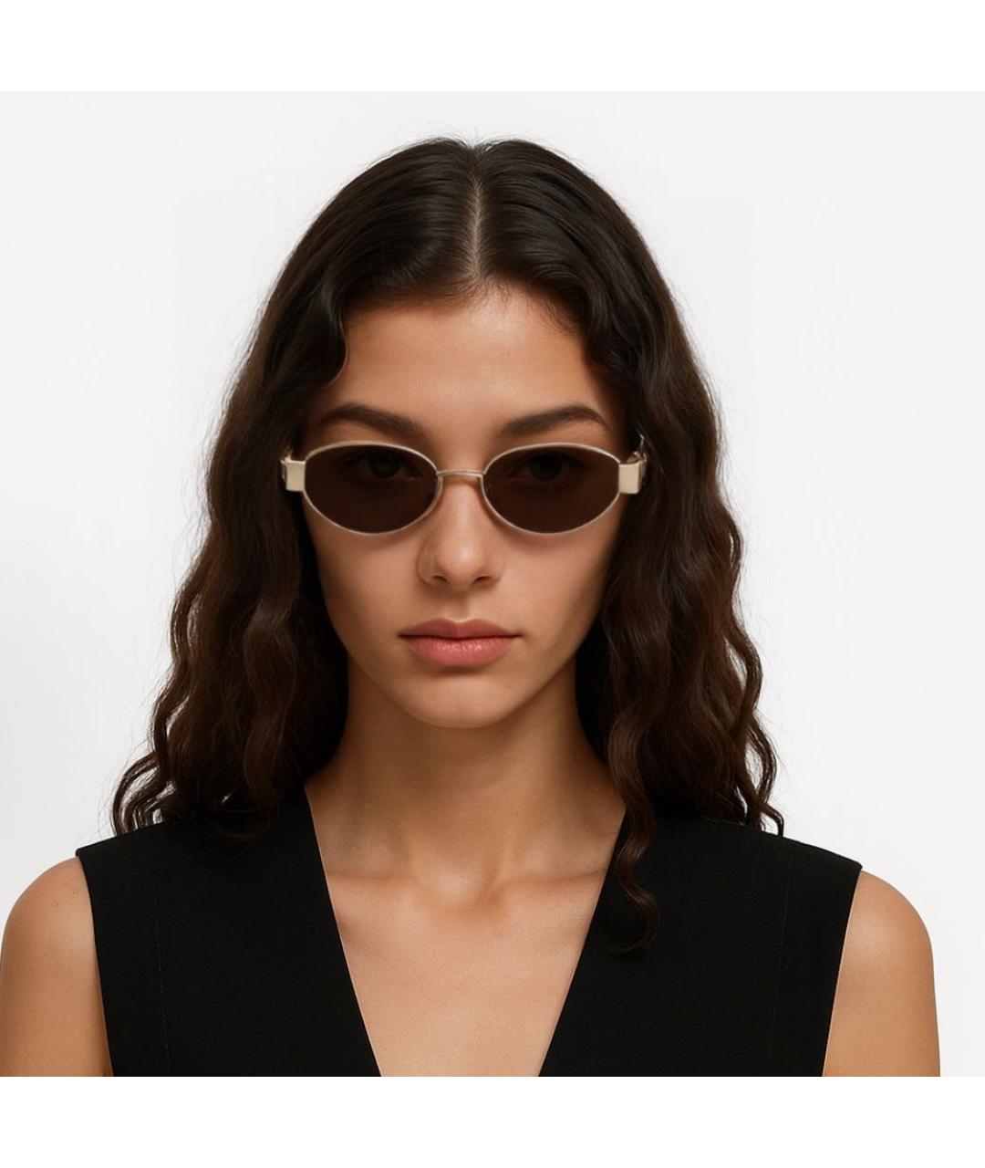 CELINE Розовые металлические солнцезащитные очки, фото 2