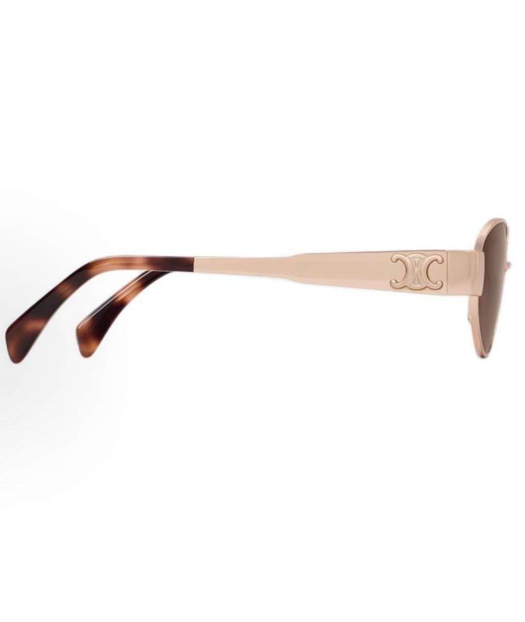 CELINE Розовые металлические солнцезащитные очки, фото 4