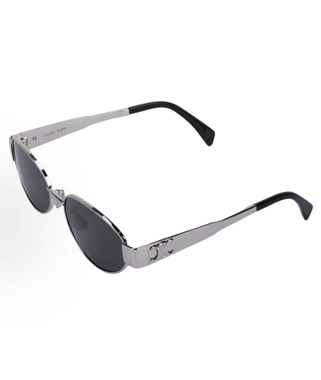 CELINE Серебряные металлические солнцезащитные очки, фото 2