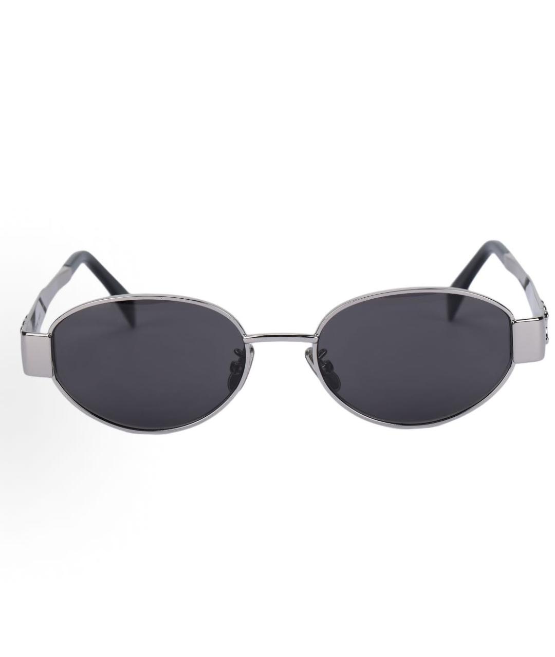 CELINE Серебряные металлические солнцезащитные очки, фото 5