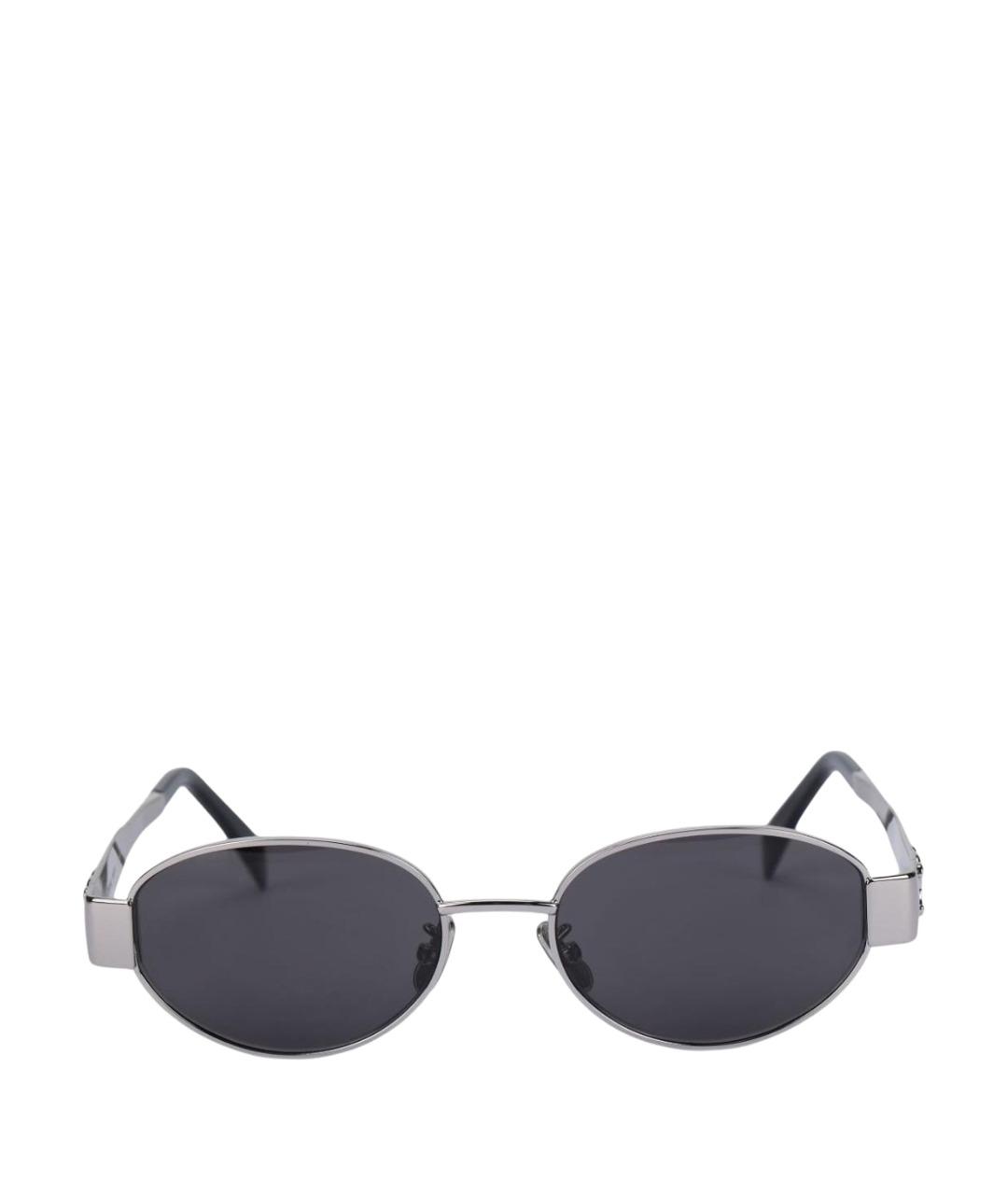 CELINE Серебряные металлические солнцезащитные очки, фото 1