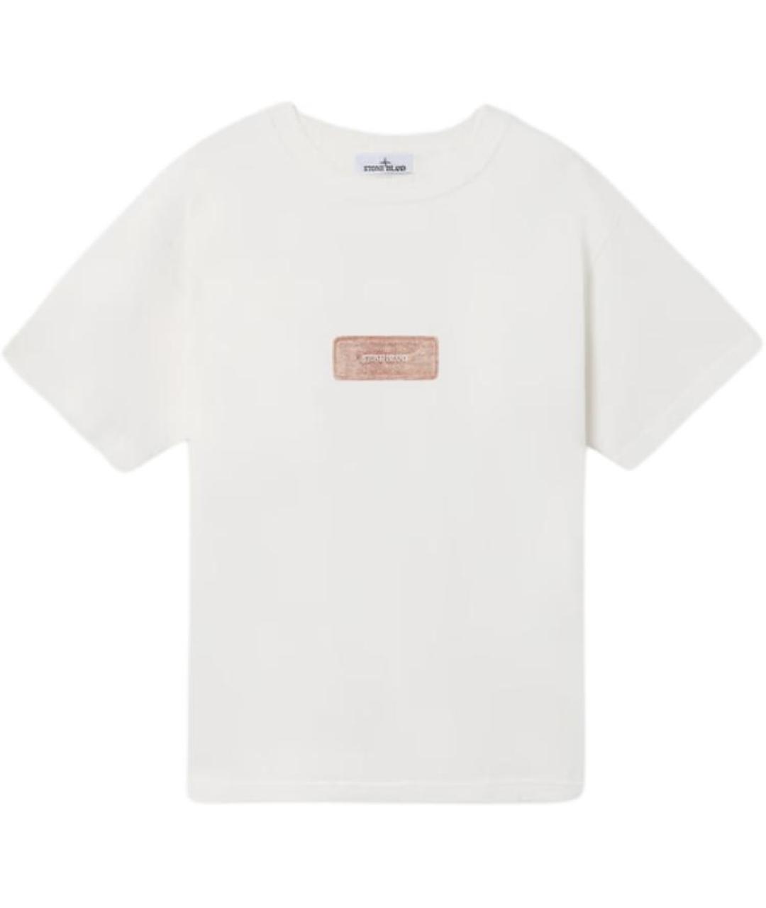 STONE ISLAND Белая хлопковая футболка, фото 1