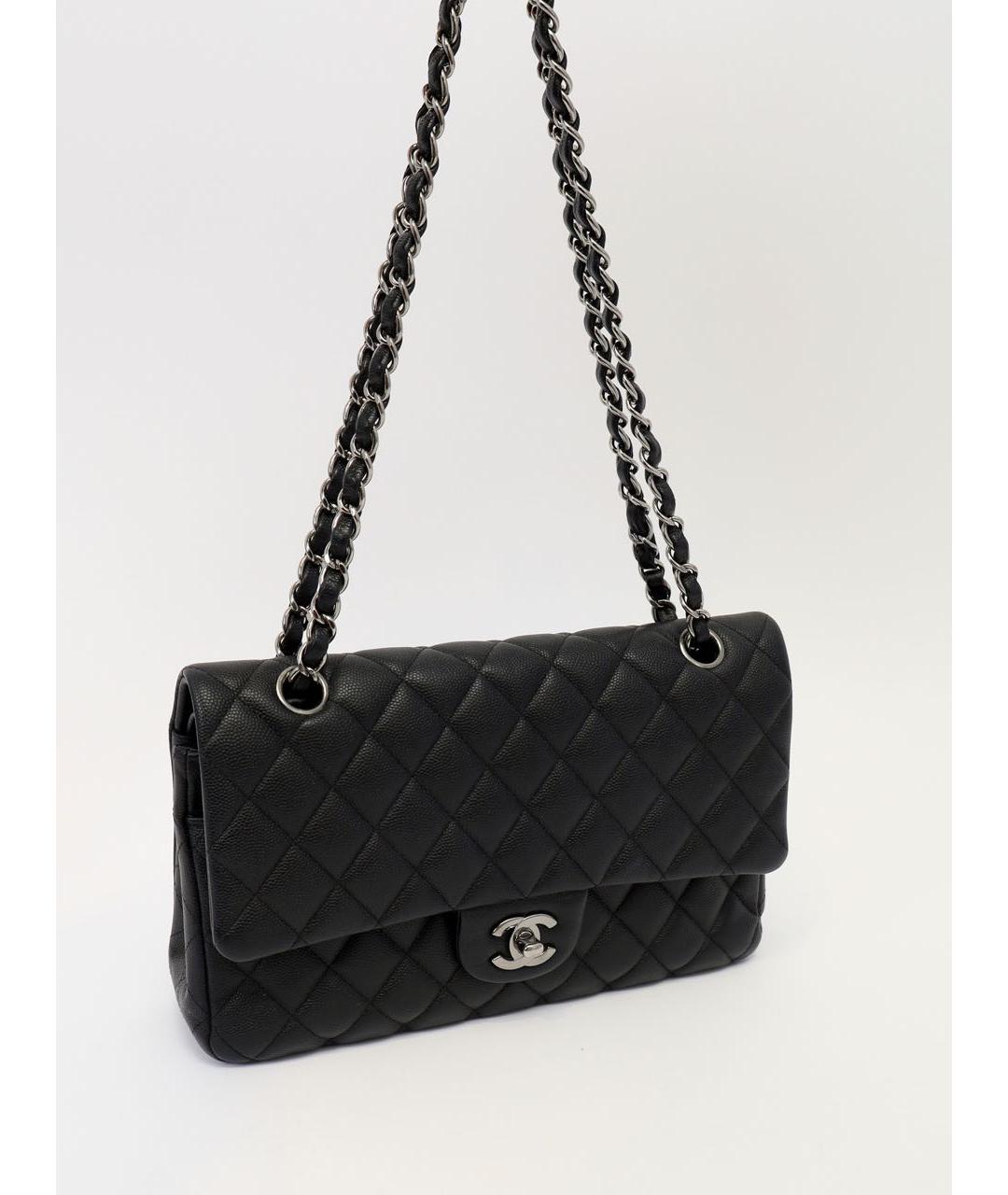 CHANEL Черная кожаная сумка через плечо, фото 6