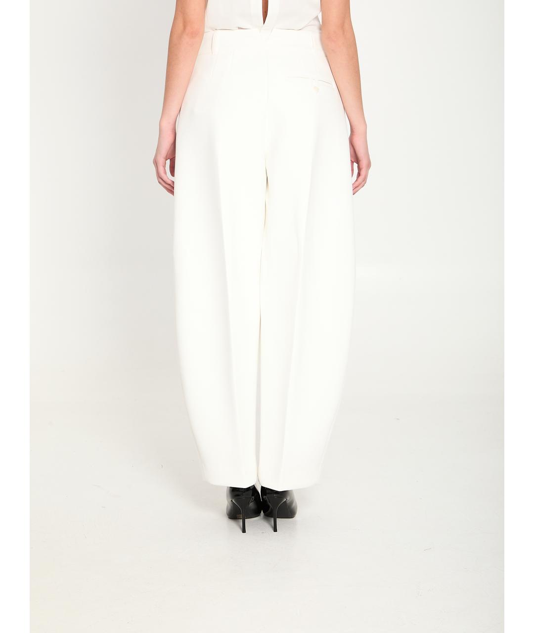 JACQUEMUS Белые полиэстеровые прямые брюки, фото 2