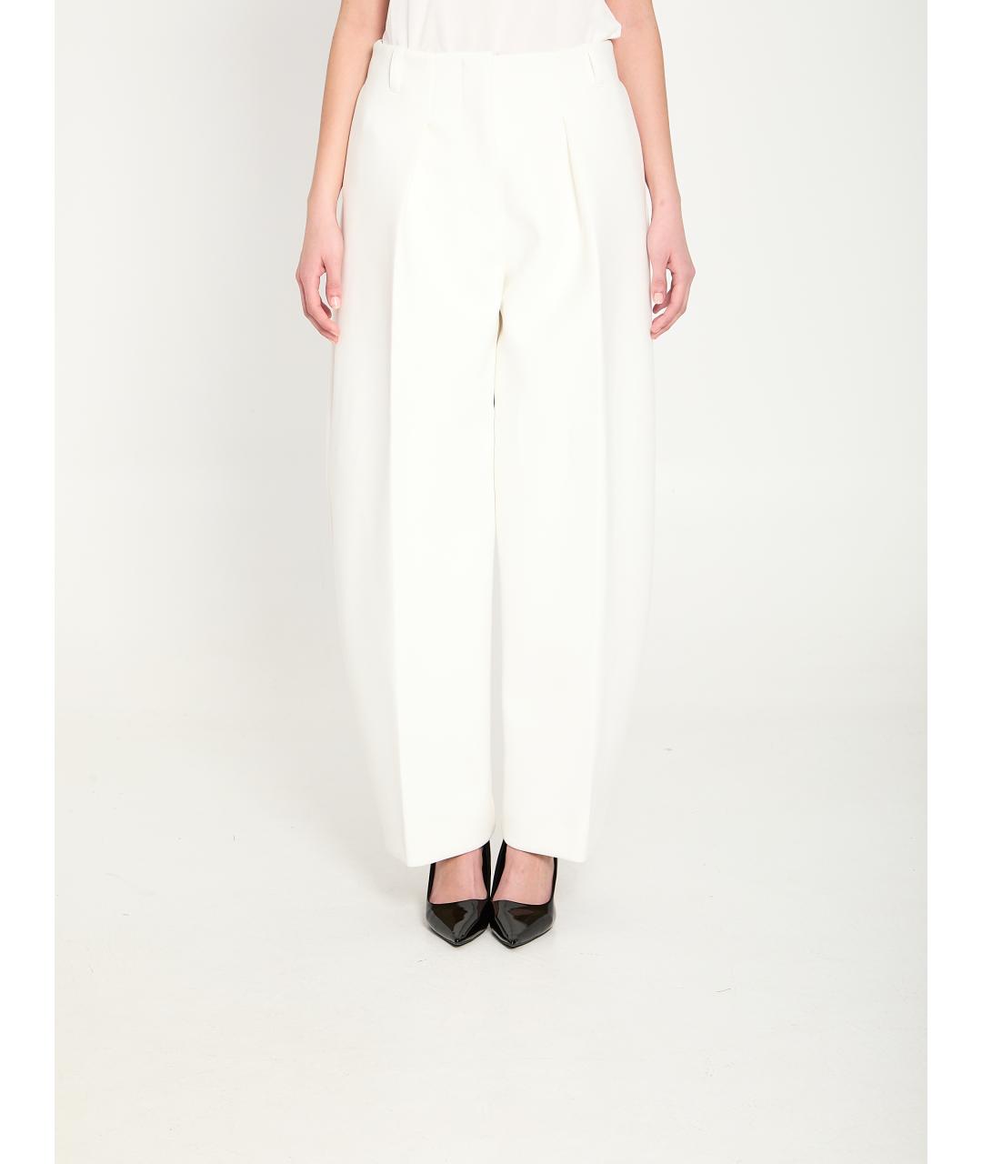 JACQUEMUS Белые полиэстеровые прямые брюки, фото 3