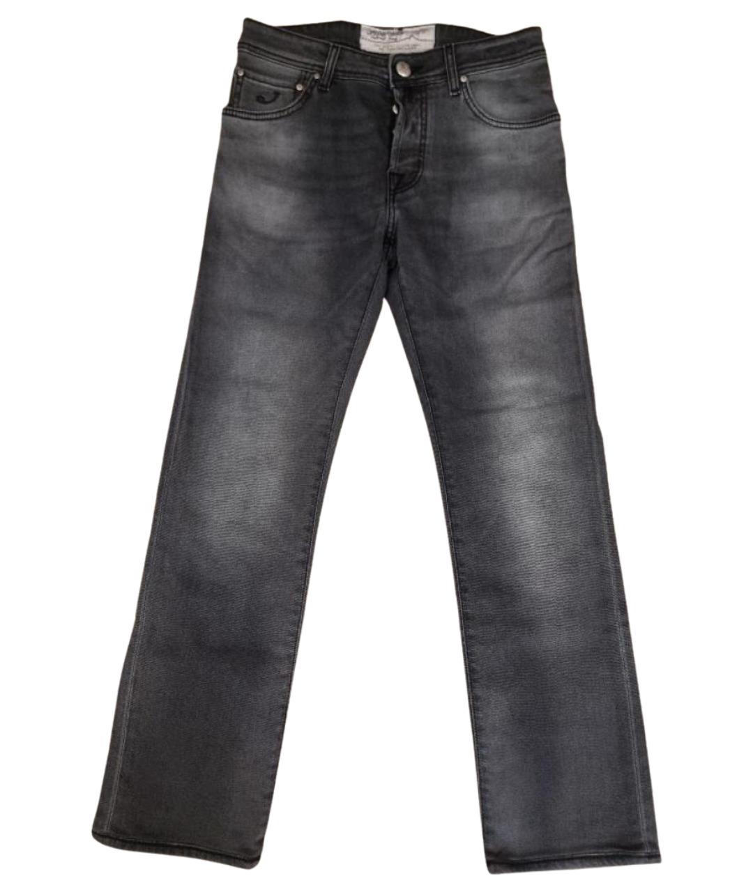 JACOB COHEN Серые хлопковые прямые джинсы, фото 1