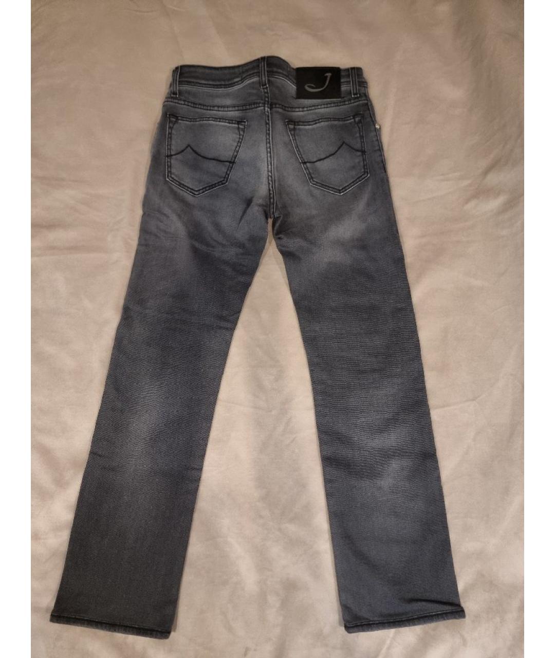 JACOB COHEN Серые хлопковые прямые джинсы, фото 2