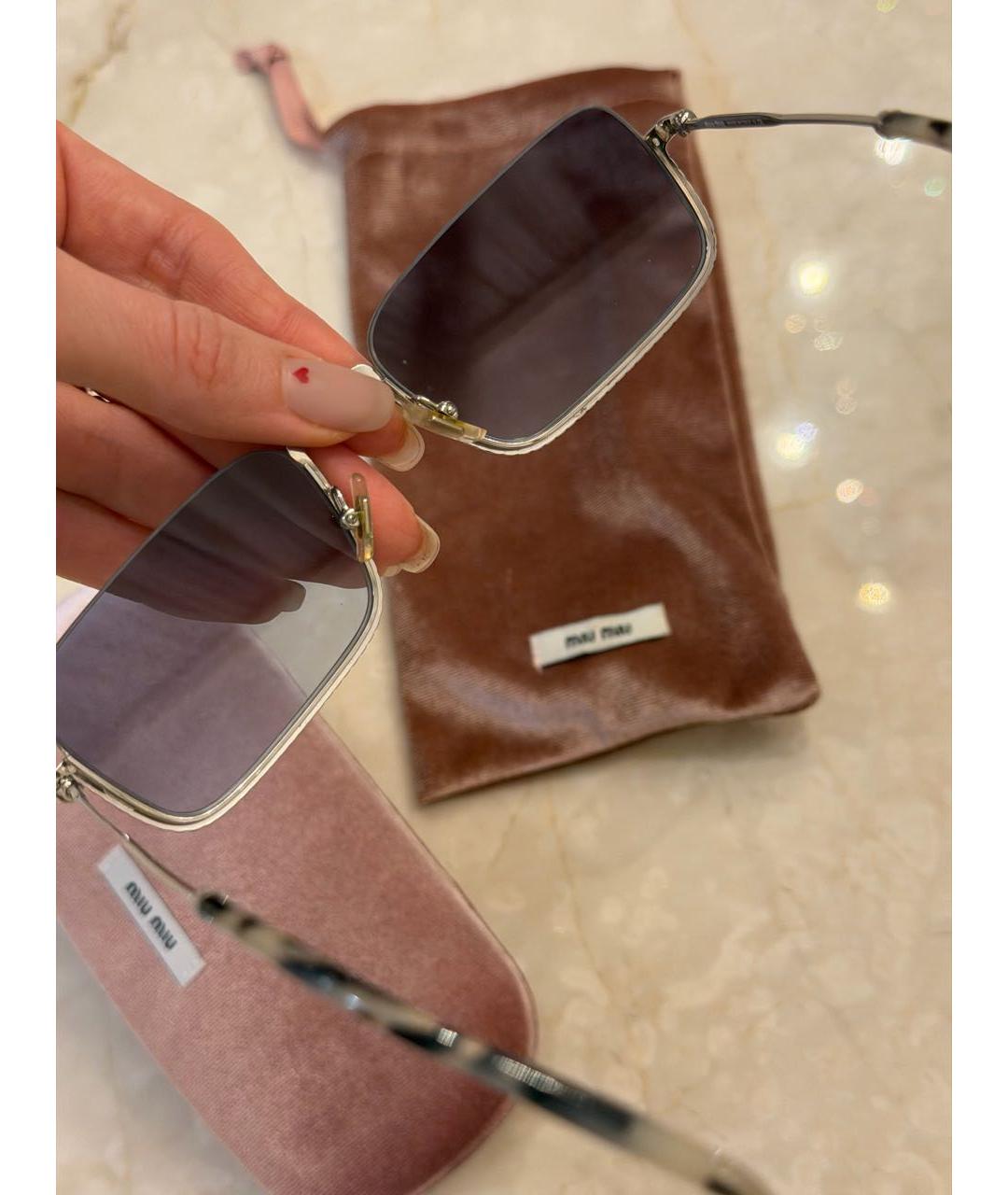 MIU MIU Синие металлические солнцезащитные очки, фото 5