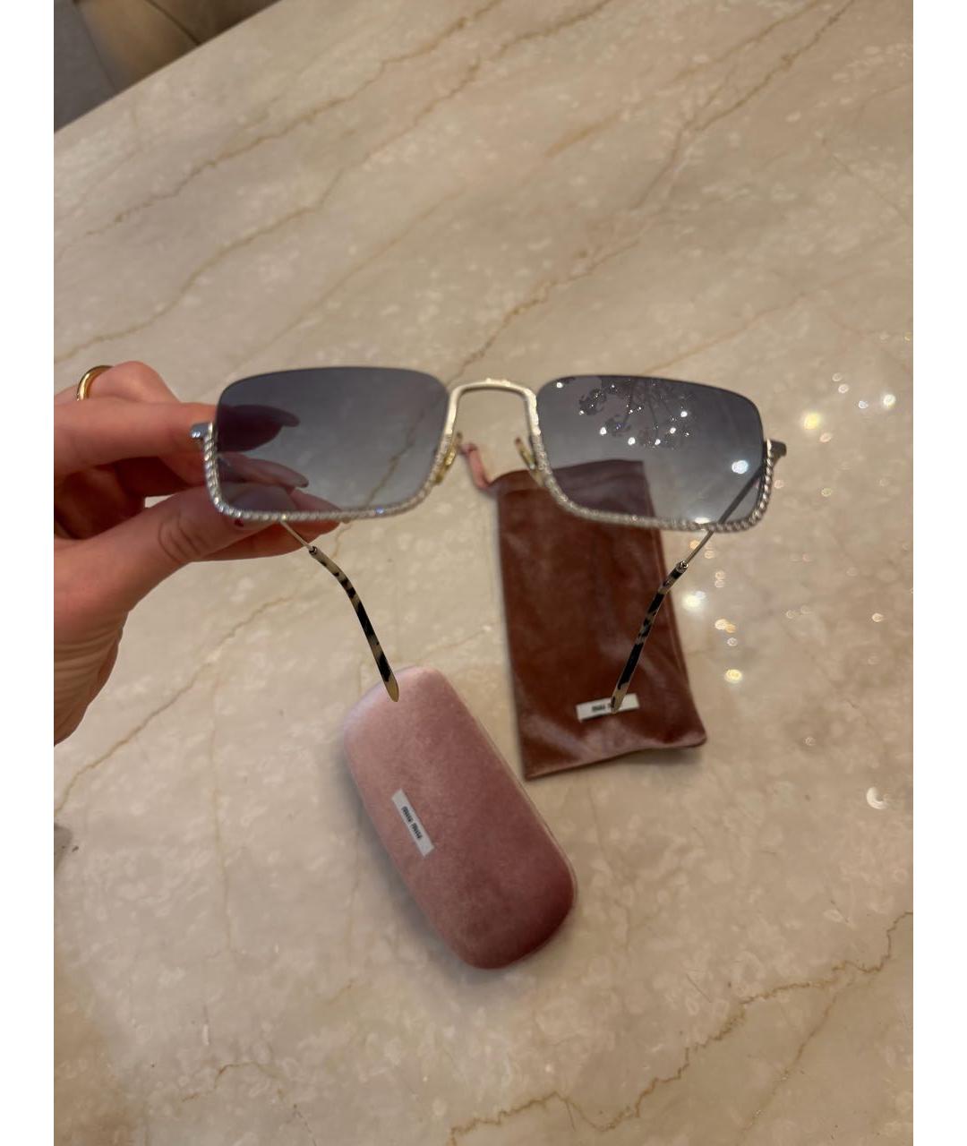 MIU MIU Синие металлические солнцезащитные очки, фото 8