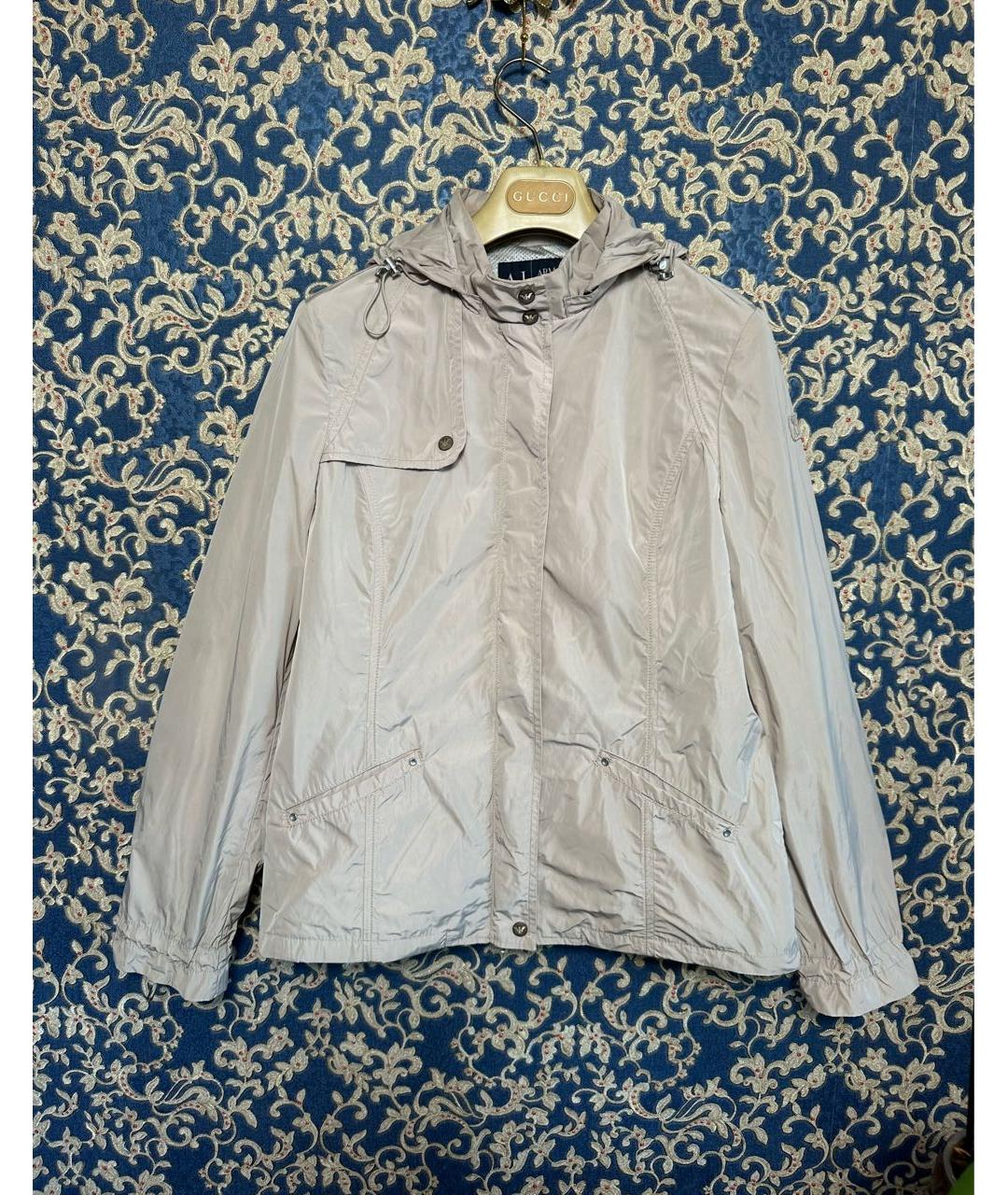 ARMANI JEANS Бежевая полиэстеровая куртка, фото 3