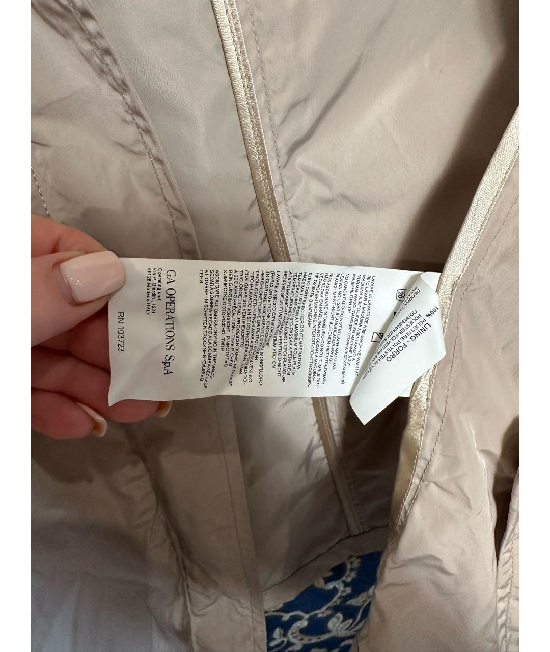 ARMANI JEANS Бежевая полиэстеровая куртка, фото 8