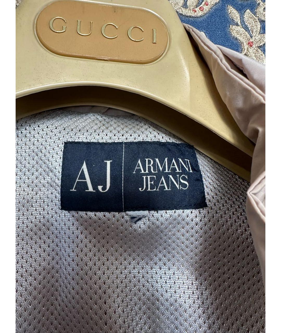 ARMANI JEANS Бежевая полиэстеровая куртка, фото 6