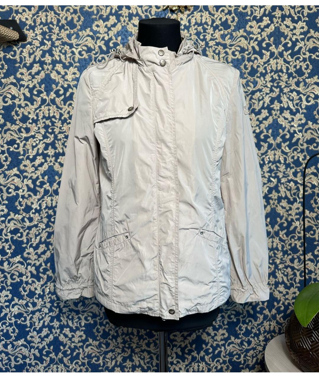 ARMANI JEANS Бежевая полиэстеровая куртка, фото 9