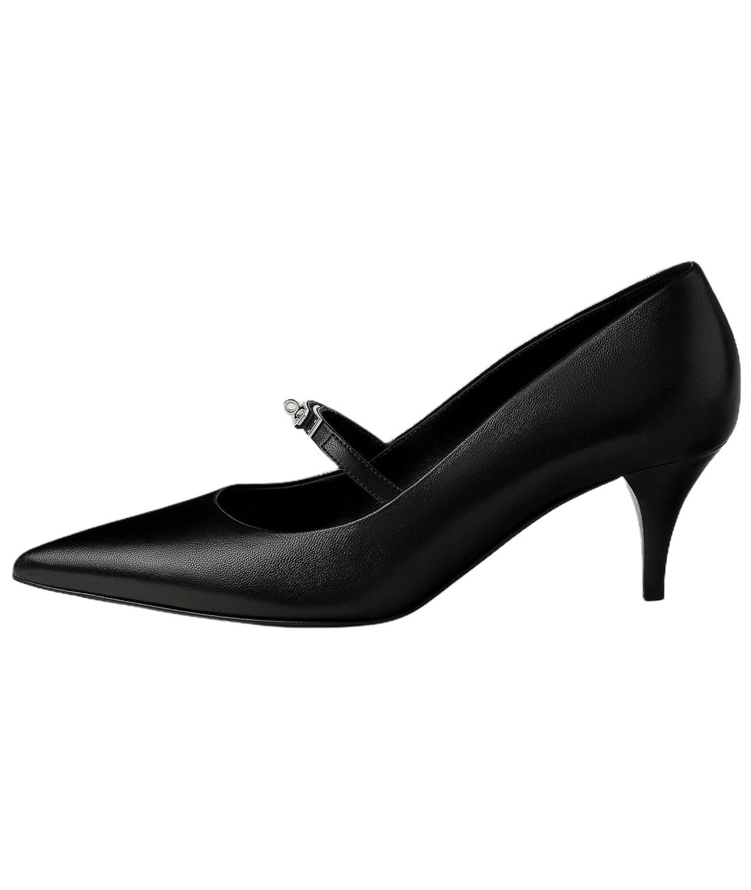 HERMES Черные кожаные туфли, фото 2