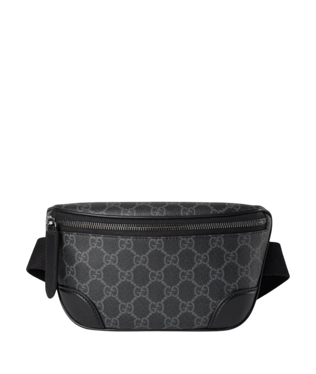 GUCCI Антрацитовая поясная сумка, фото 1