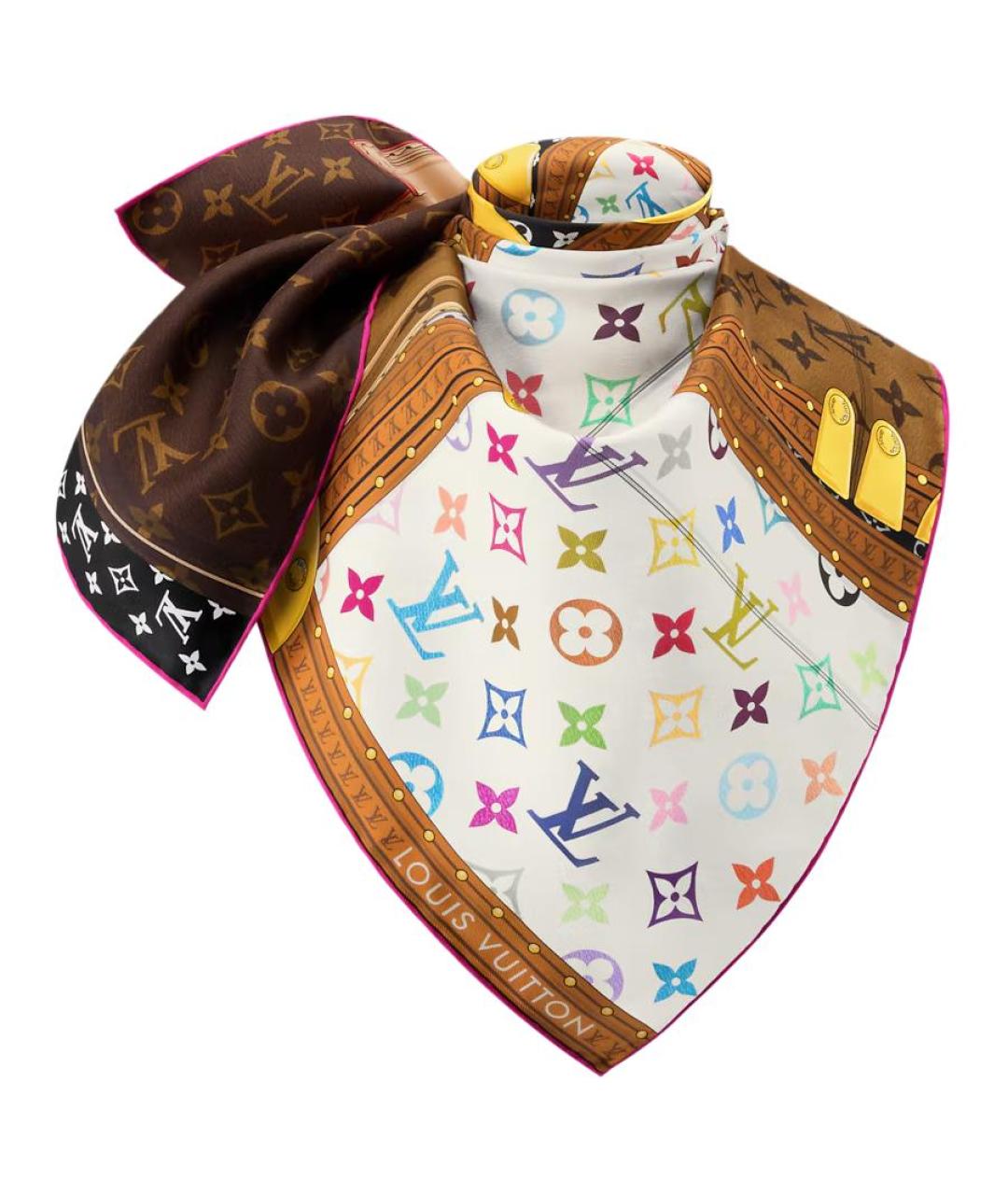 LOUIS VUITTON Мульти шелковый платок, фото 2
