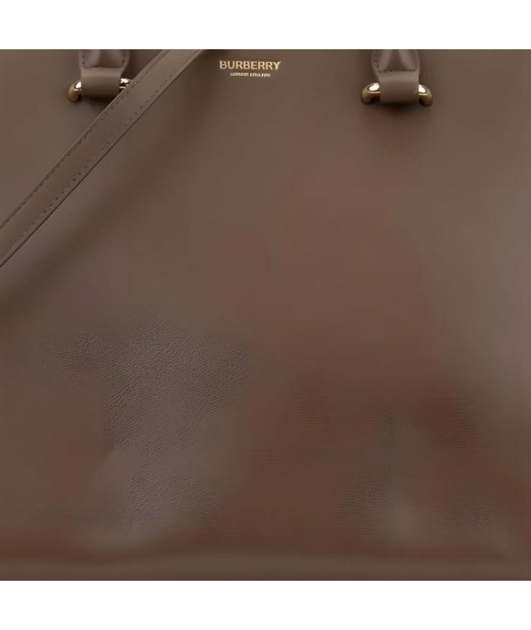 BURBERRY Коричневая кожаная сумка с короткими ручками, фото 4