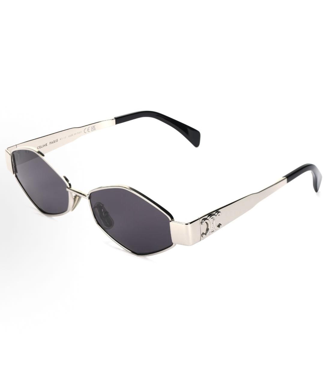 CELINE Серебряные металлические солнцезащитные очки, фото 6