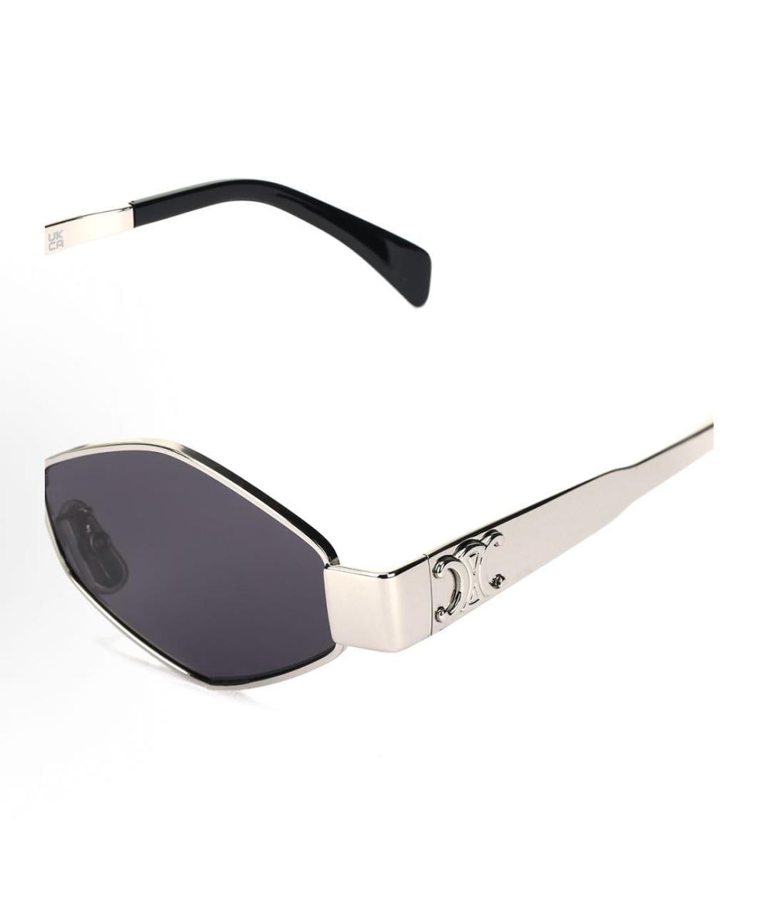CELINE Серебряные металлические солнцезащитные очки, фото 5