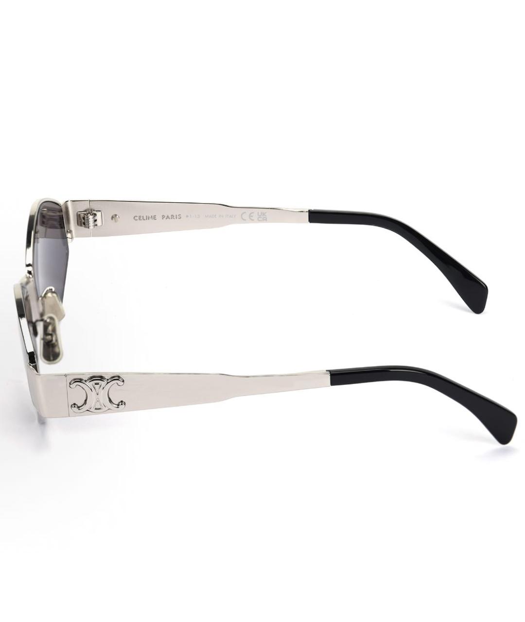 CELINE Серебряные металлические солнцезащитные очки, фото 4