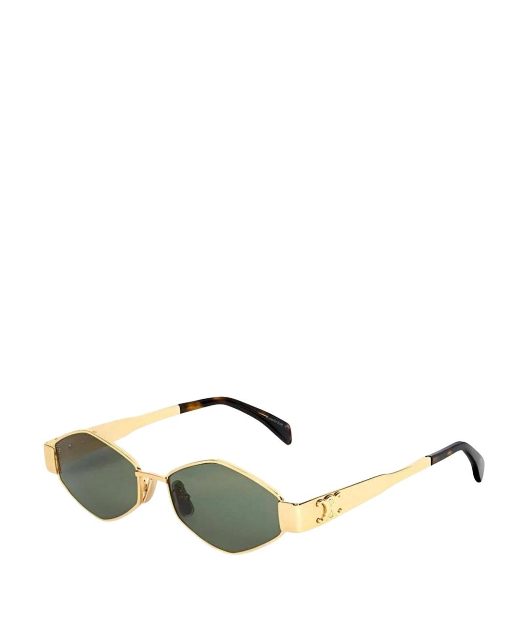CELINE Золотые металлические солнцезащитные очки, фото 1