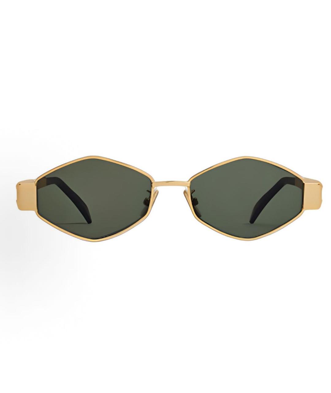 CELINE Золотые металлические солнцезащитные очки, фото 2