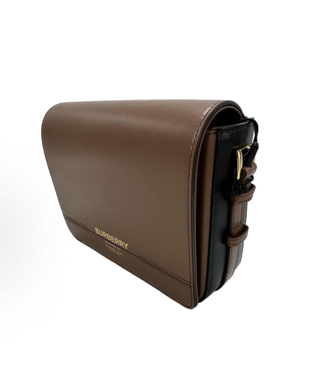 BURBERRY Коричневая кожаная сумка через плечо, фото 2