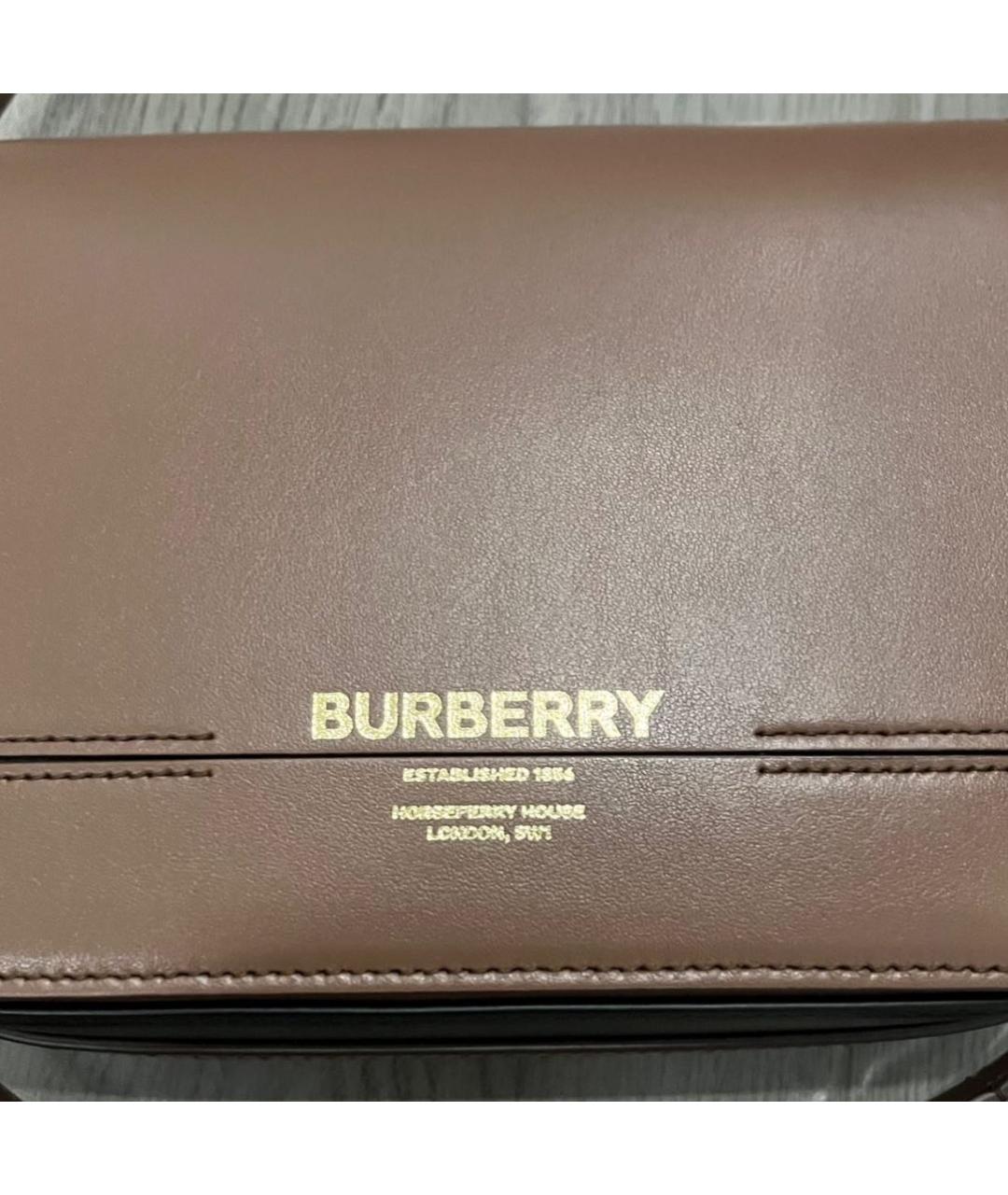 BURBERRY Коричневая кожаная сумка через плечо, фото 8