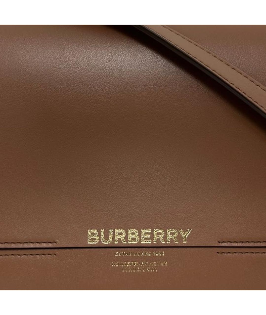 BURBERRY Коричневая кожаная сумка через плечо, фото 5