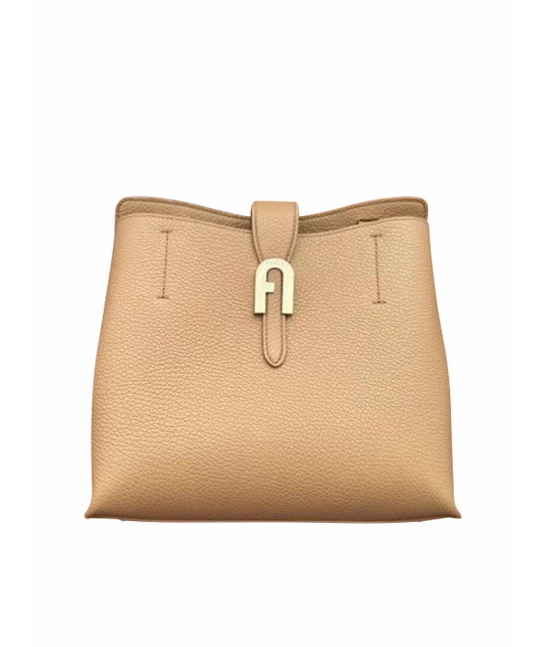 FURLA Коричневая кожаная сумка через плечо, фото 1